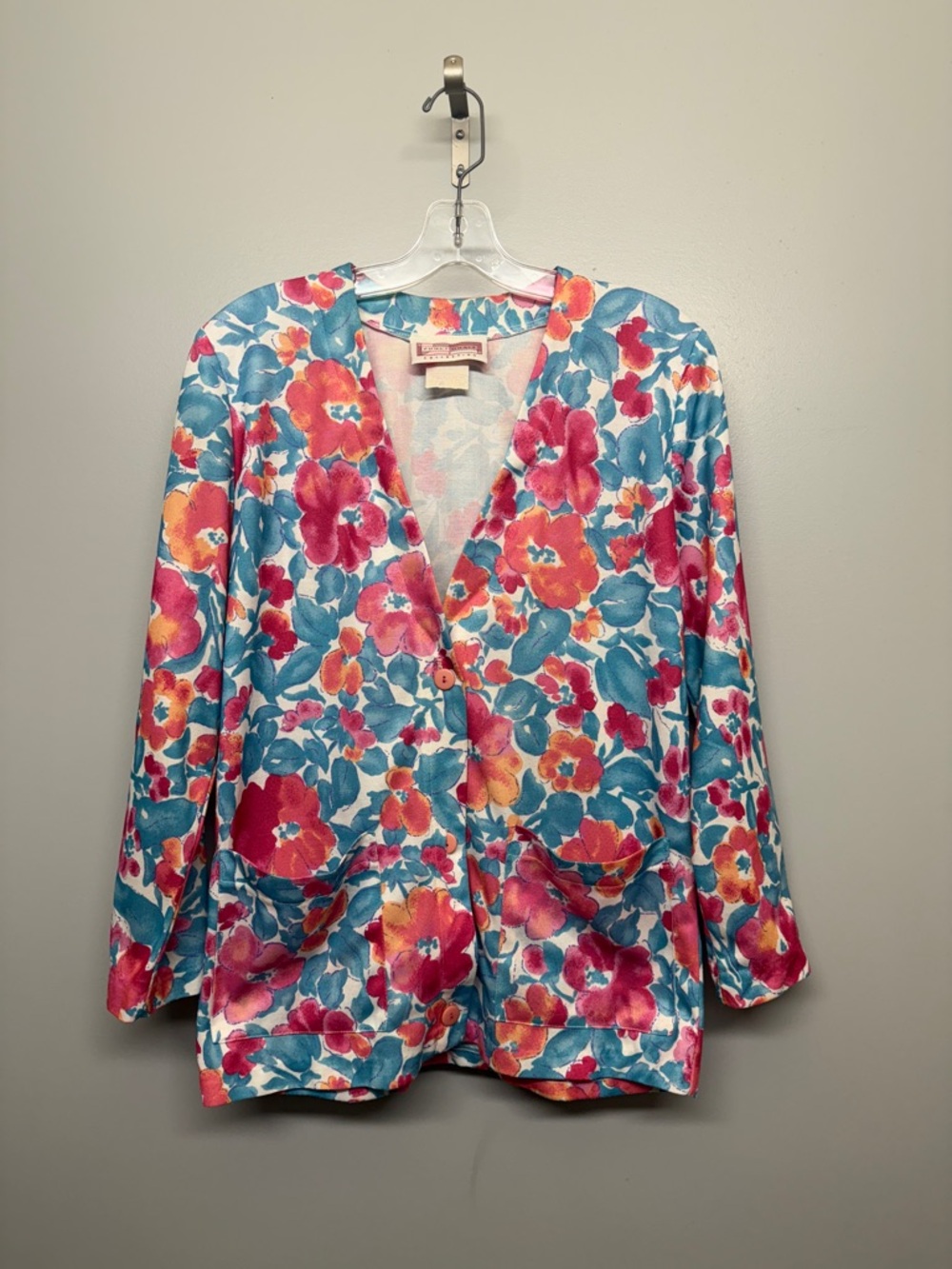 Vintage Floral Button-Front Blazer